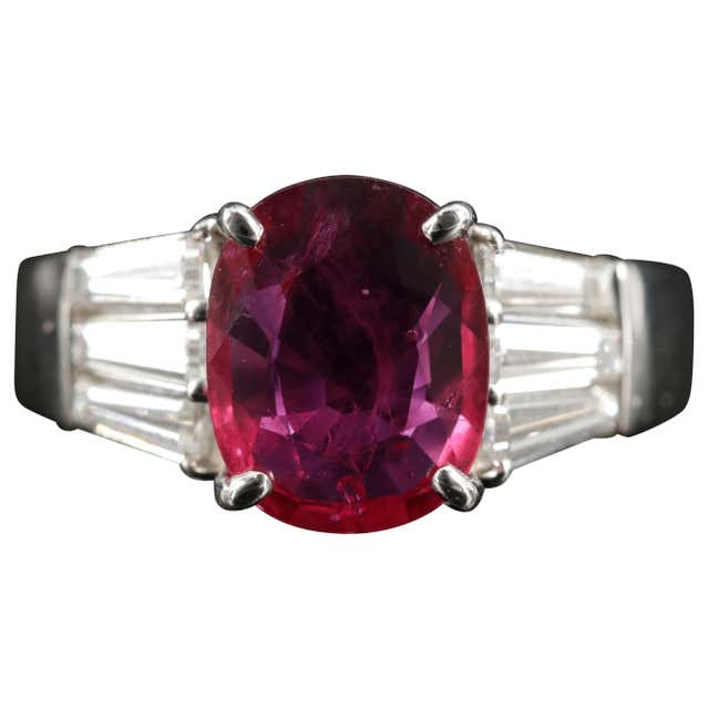 Customizable 2 Carat Radiant Cut Ruby Engagement Ring ArtDeco Diamond ...