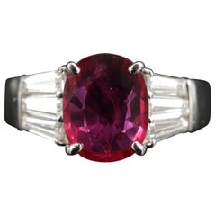 2.4 Karat Ovalschliff Rubin Diamant Verlobungsring Weißgold Rubin Hochzeitsring