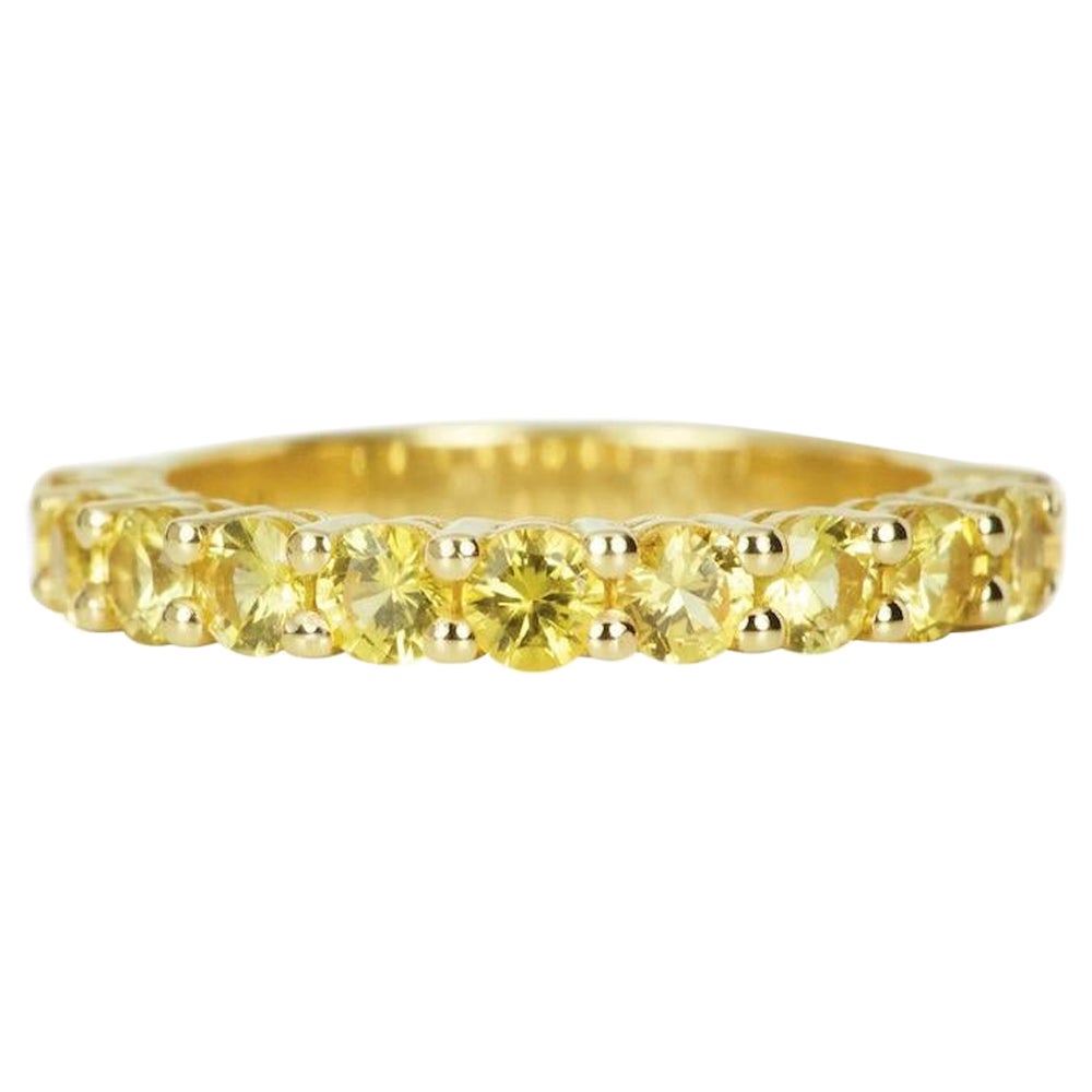 Yellow Sapphire Stacking Band Half Circle For Sale