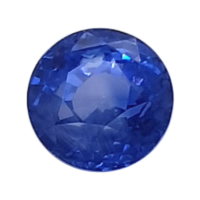 Blue Sapphire, round,  Faceted Gem, 5, 91 ct., loose Gemstone, not heate, natural