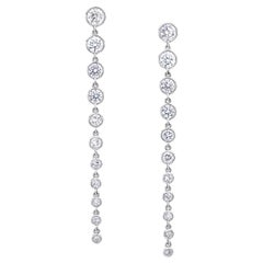 5.01 Carats of Graduated Diamond Earrings in Platinum
