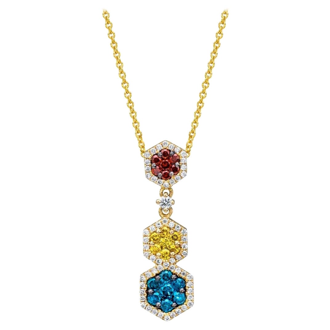 Levian Yellow Diamond Pendant In 14K Yellow Gold For Sale