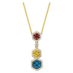 Levian Pendentif en or jaune 14 carats avec diamants jaunes