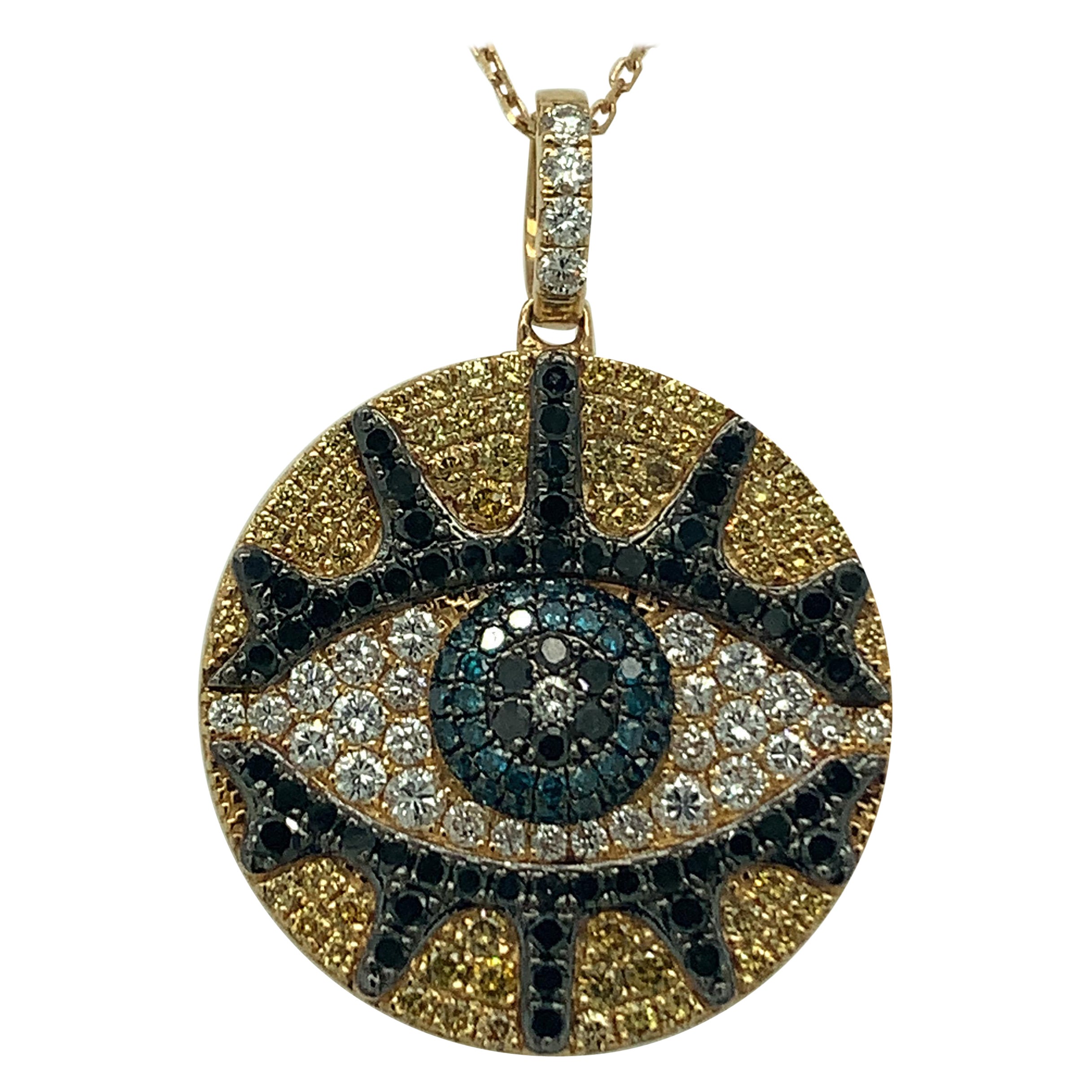 Evil Eye Diamond Pendant For Sale