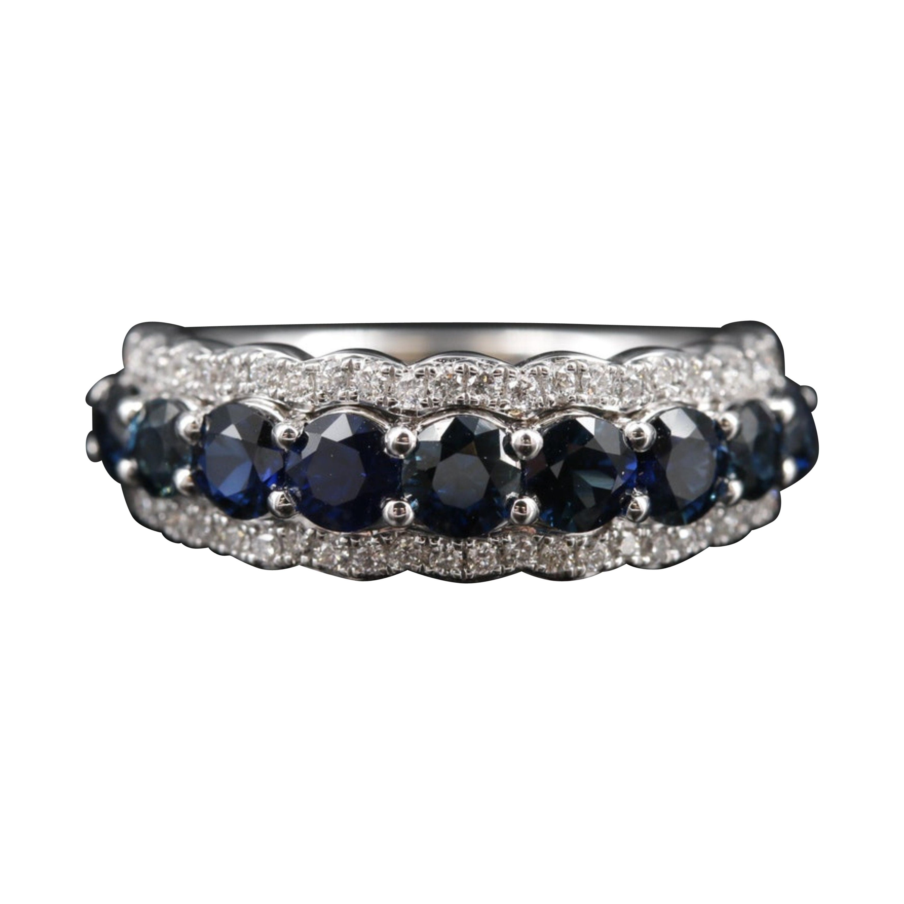 Exquisite Edwardian Sapphire Diamond Engagement Ring at 1stDibs