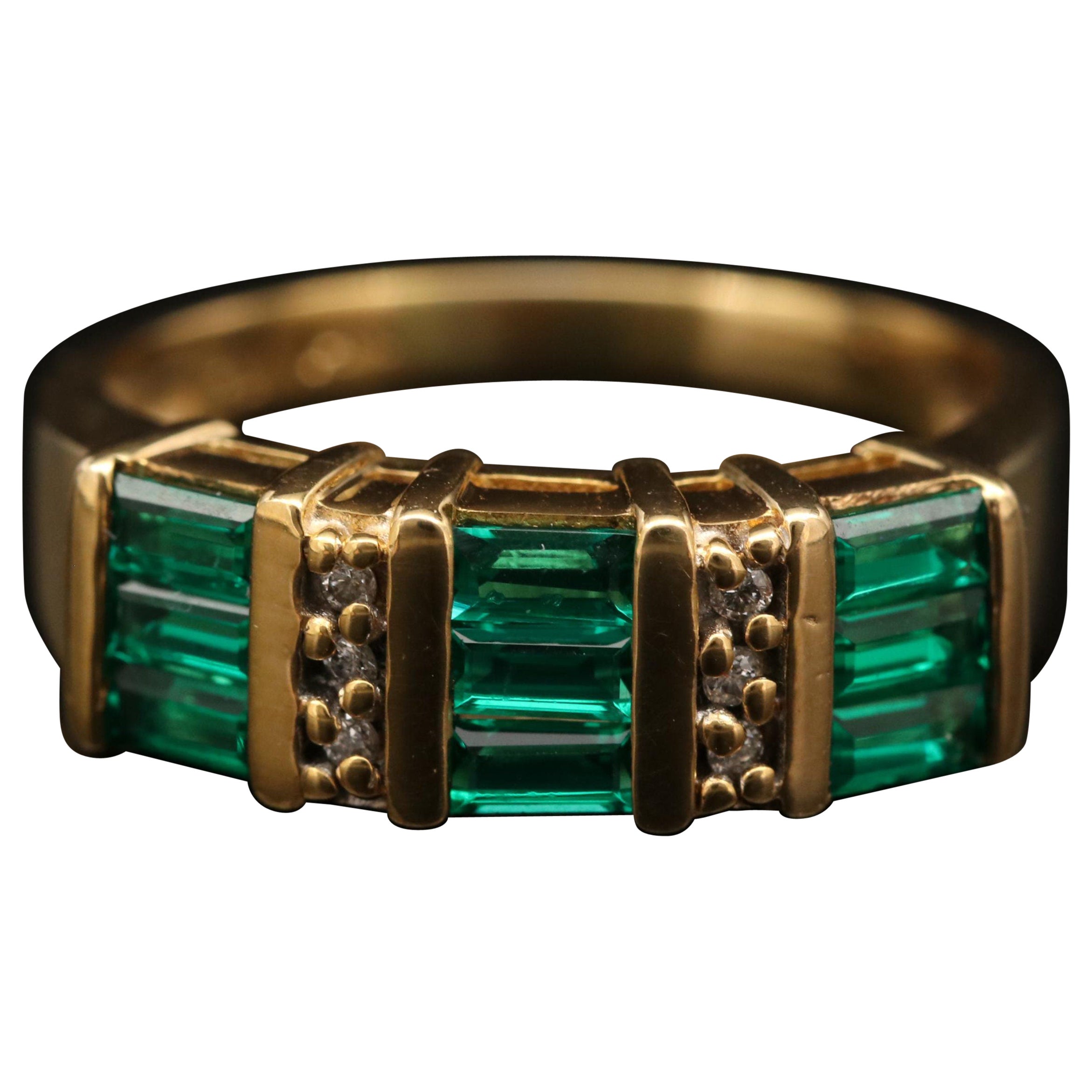 Hammerman Brothers Diamond and Emerald Band For Sale at 1stDibs