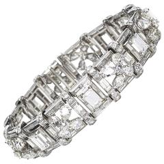 1950s Diamond Platinum Bracelet 8
