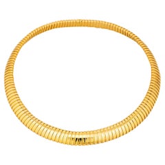 Gelbgold Tubogas Choker-Halskette