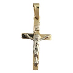 14K Yellow and White Gold Crucifix Pendant