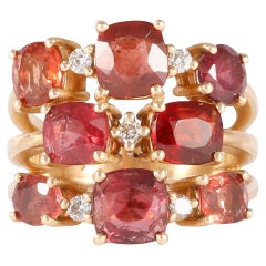 Red Spinel Diamond Ring