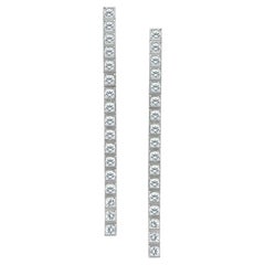 Cartier “Lanières” Diamond Drop Line Earrings in 18 Karat White Gold