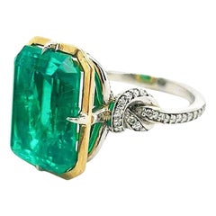 5.79ct Zambian Emerald in Forget Me Knot Style Ring