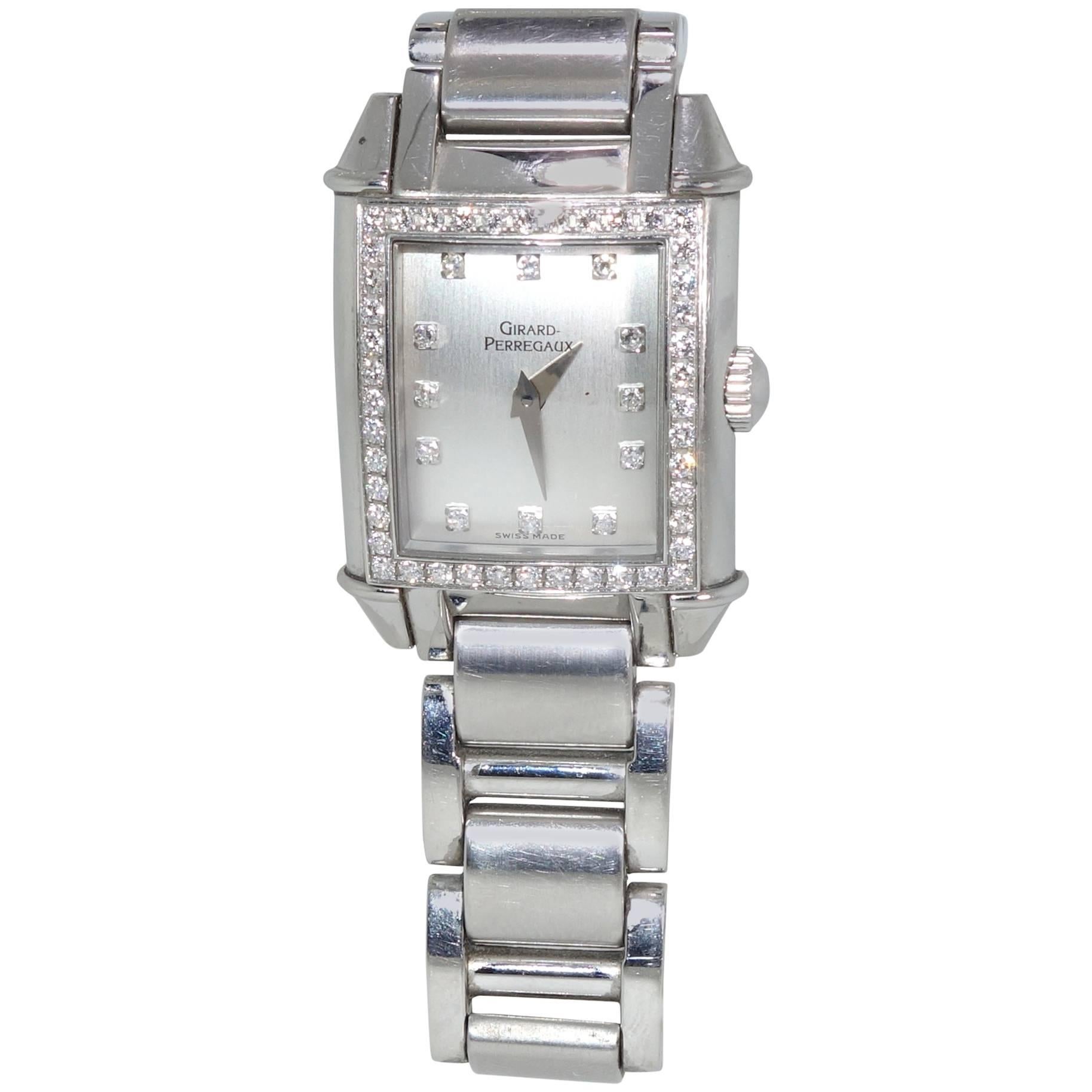 Girard-Perregaux Lady
s Stainless Steel Diamond The Vintage Diamond Wristwatch.