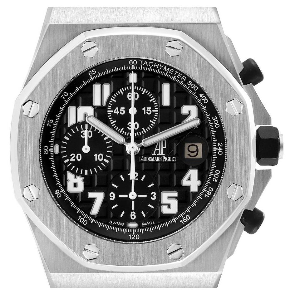 Audemars Piguet Royal Oak Offshore Black Dial Chronograph Watch 26170ST For Sale