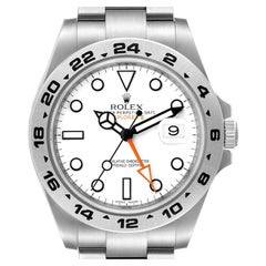 Rolex Explorer II 42 White Dial Orange Hand Steel Mens Watch 216570 Box Card