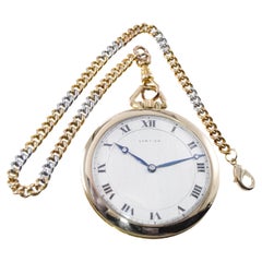 Cartier 18Kt. Gelbgold Art Deco Open Faced Taschenuhr Hand Made 1920er Jahre