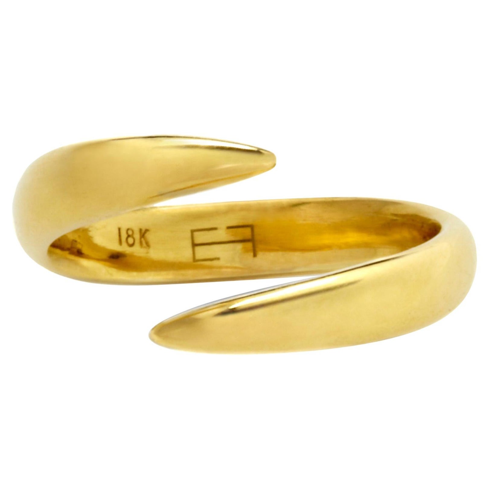 Eva Fehren Wrap Claw Ring in 18 Karat Yellow Gold For Sale