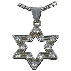 Diamond Gold Star Pendant with Chain 8