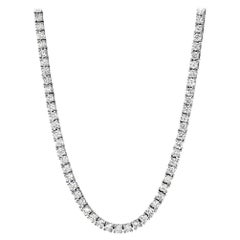 Beauvince Diamant-Tennis-Halskette aus 18 Karat Weißgold mit 10,02 Karat GH VVS-VS Diamanten