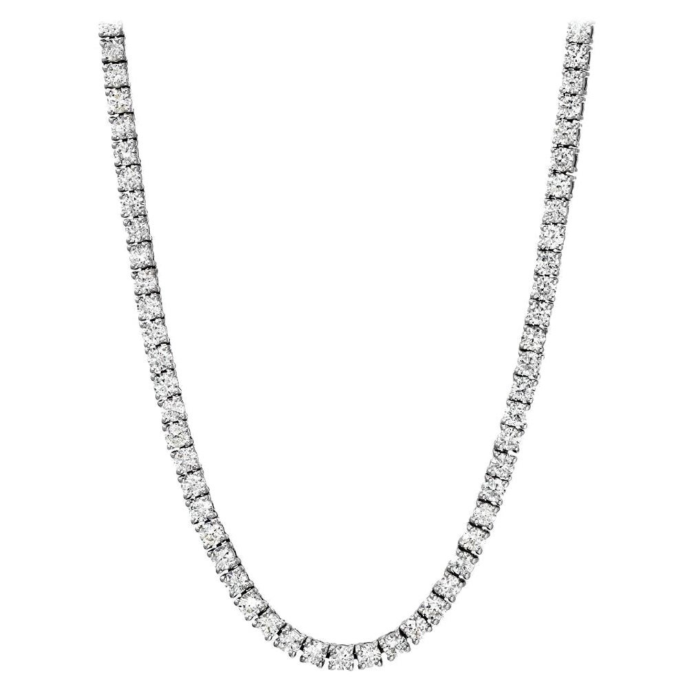 Beauvince Diamond Tennis Necklace 11.38 ct GH VVS-VS Diamonds in 18K White Gold