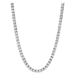 Beauvince Diamond Tennis Necklace 11.38 ct GH VVS-VS Diamonds in 18K White Gold