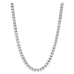 Beauvince Diamond Tennis Necklace 11.38 ct GH VVS-VS Diamonds in 18K White Gold