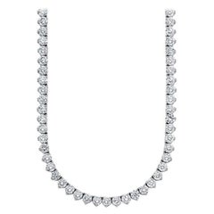 Beauvince Diamond Tennis Necklace 13.01 Ct GH VVS-VS Diamonds in 18K White Gold