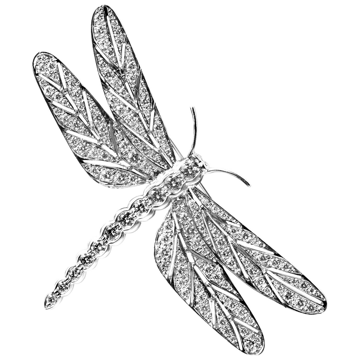 E. Wolfe & Co. Diamond Pave Gold Dragonfly Brooch