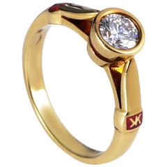 Vintage Korloff .60 Carat Diamond Gold Solitaire Engagement Ring