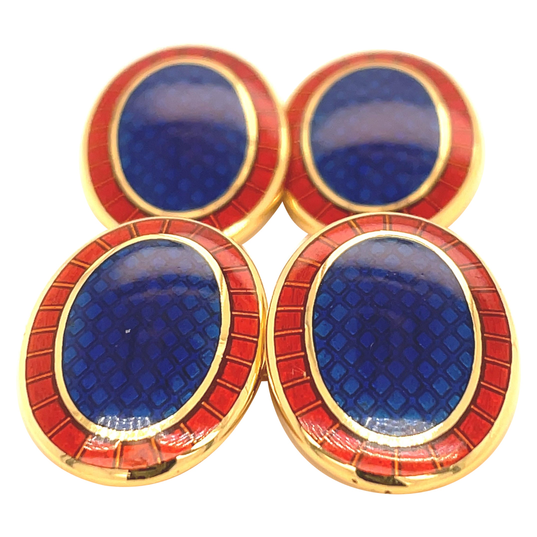 Tiffany & Co. Enamel Gold Cufflinks