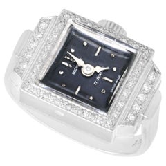 Schweizer Diamant-Kleiduhr-Ring aus 18 Karat Weißgold von Bucherer, um 1970