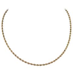 Yellow Gold Chain Rope Necklace 