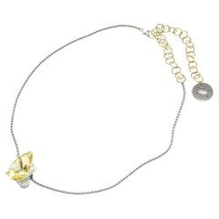 Kette Halskette aus Gold mit Zitronenquarz