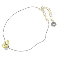 Chaîne collier en or et quartz citron