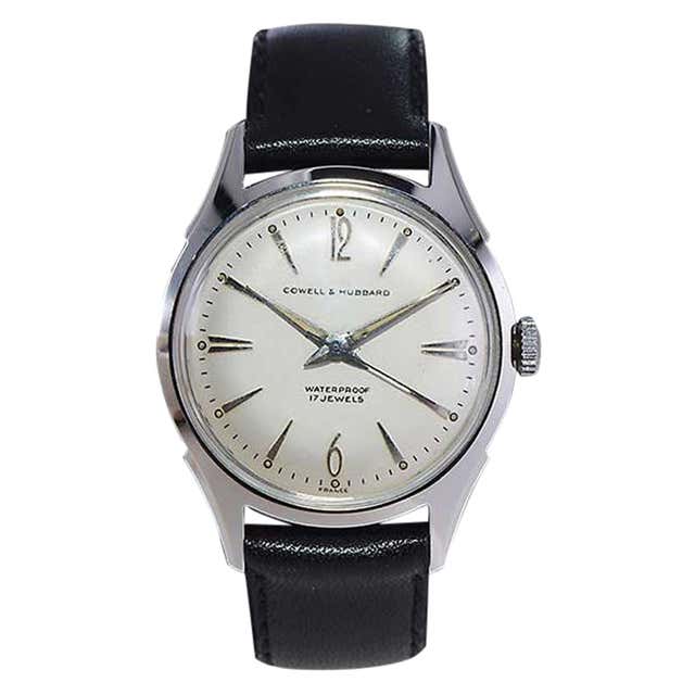 Cowell and Hubbard Stainless Steel Mid Century Dress Watch All Original ...