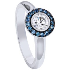 Sapphire and Diamond 18kt White Gold  Ring