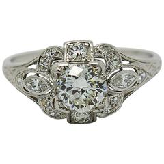 1920s Art Deco Diamond Platinum Engagement Ring