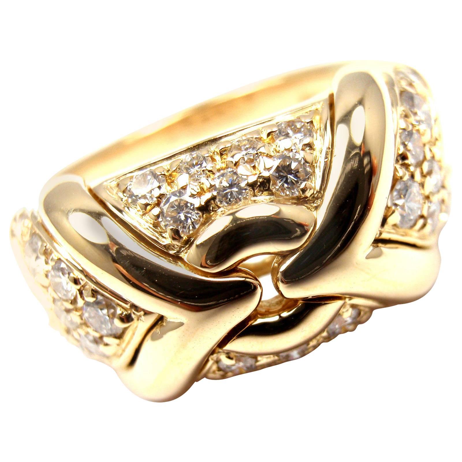Bulgari Diamond Gold Band Ring For Sale