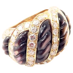 Mauboussin Paris Diamond Grey Mother of Pearl Yellow Gold Ring