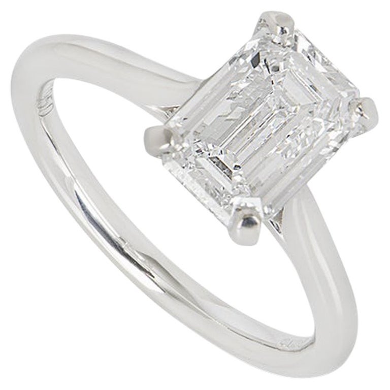 GIA Certified Rare Emerald Cut Type IIA Golconda Diamond Ring 2.01ct D/Flawless For Sale at