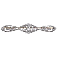 0.70 Carat Diamond Gold Platinum Pin 3