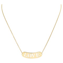 18 Karat Yellow Gold, French Made 'Love' Necklace