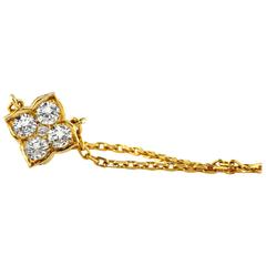 Cartier Diamond Gold Flower Pendant Necklace
