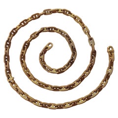 Vintage 18 carat gold Hermès chaine d’ancre tressee bracelet and chain 