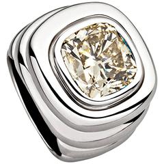 Colleen B. Rosenblat  7.53 Carat Cushion Cut Diamond Gold Ring