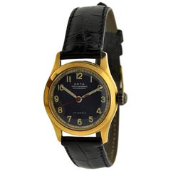 Arta Yellow Gold Original Dial Manual Wind Watch, 1950s