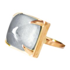 Eighteen Karat Rose Gold Engagement Ring with Sugarloaf Quartz