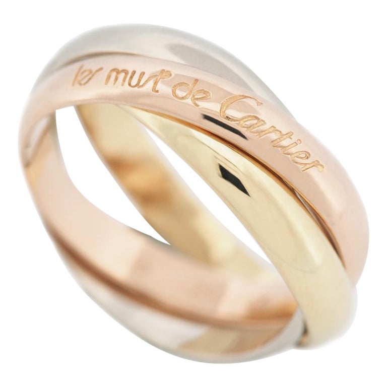 Cartier Trinity Ring Tri Color Gold 57 US 8.0 at 1stDibs