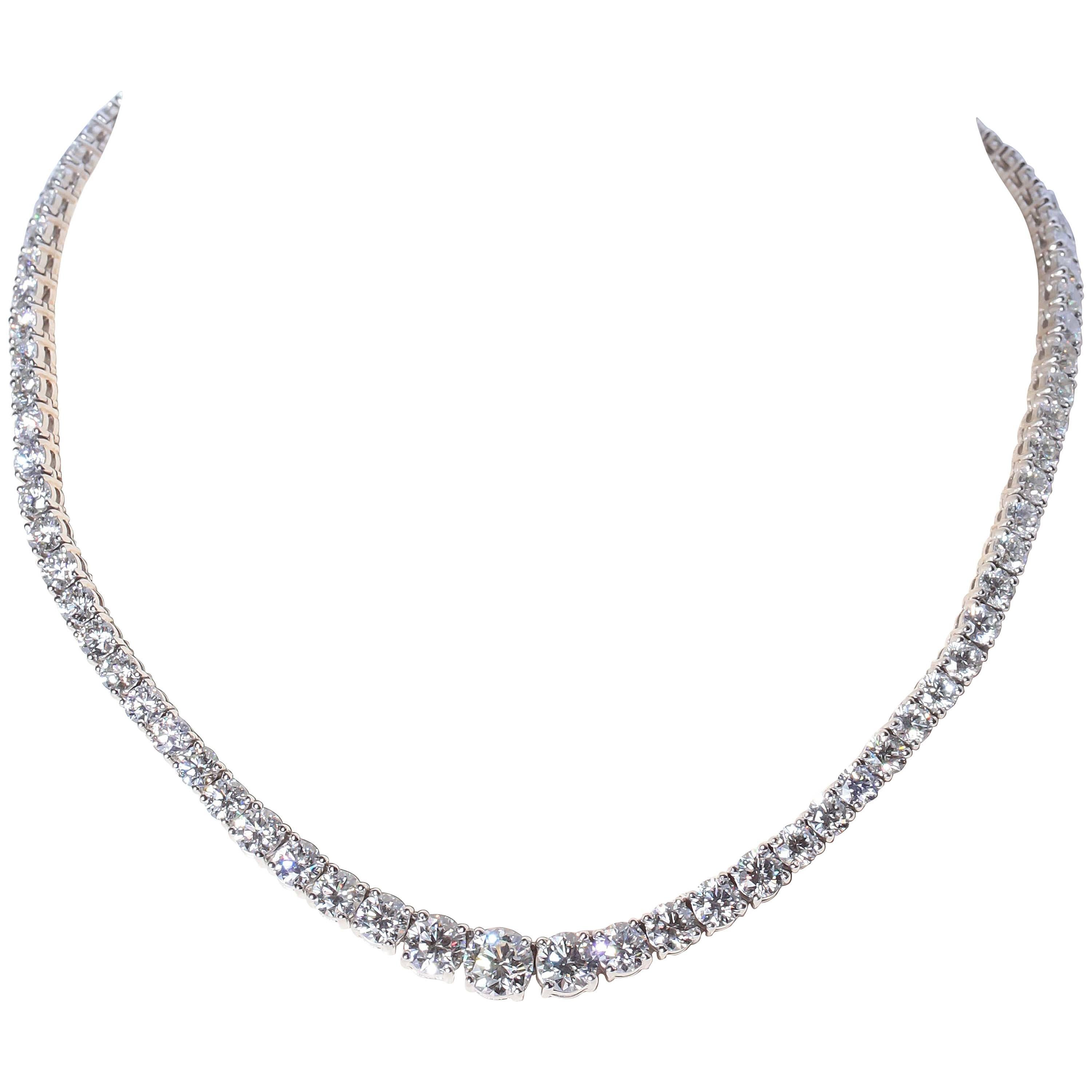 Diamond Platinum Riviere Necklace