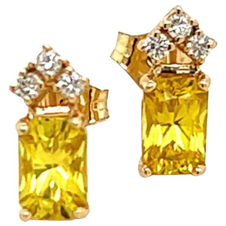 Natürliche natürliche Saphir-Diamant-Ohrringe 14k Gold 1,74 TCW zertifiziert im Angebot